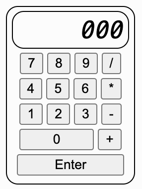 Basic calculator with three zeroes on screen